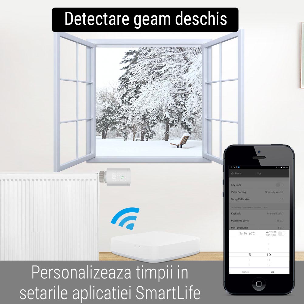 Cap termostatic inteligent wireless ZigBee