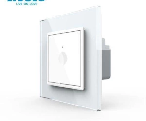 Intrerupator tactil simplu, wireless RF, rama sticla, Alb, Livolo