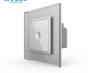 Intrerupator tactil simplu, wireless RF, rama sticla, Gri, Livolo