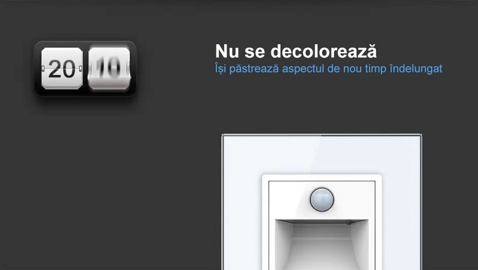Lampa de orientare scara, cu senzor miscare, cu rama de sticla, Verde, Livolo