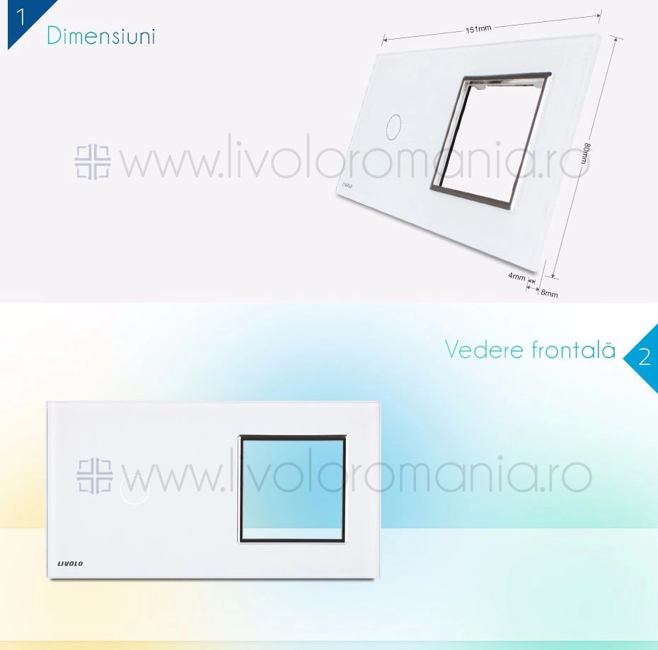 Ramă Priză simplă + &Icirc;ntrerupător simplu, Roz, Livolo