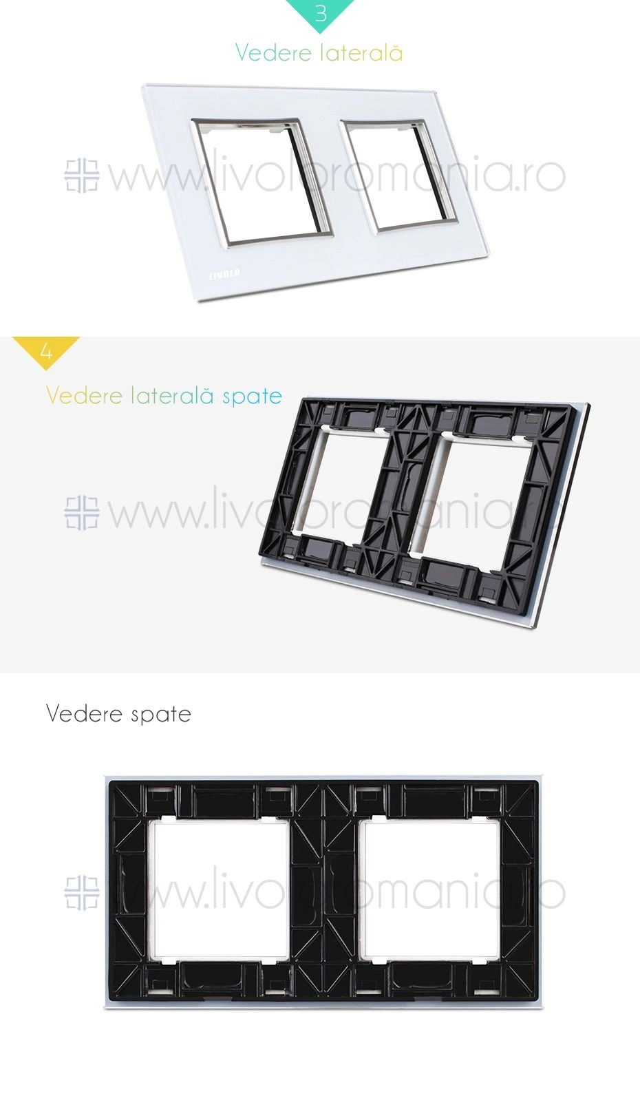 Ramă Priză Dublă, Roz, Livolo