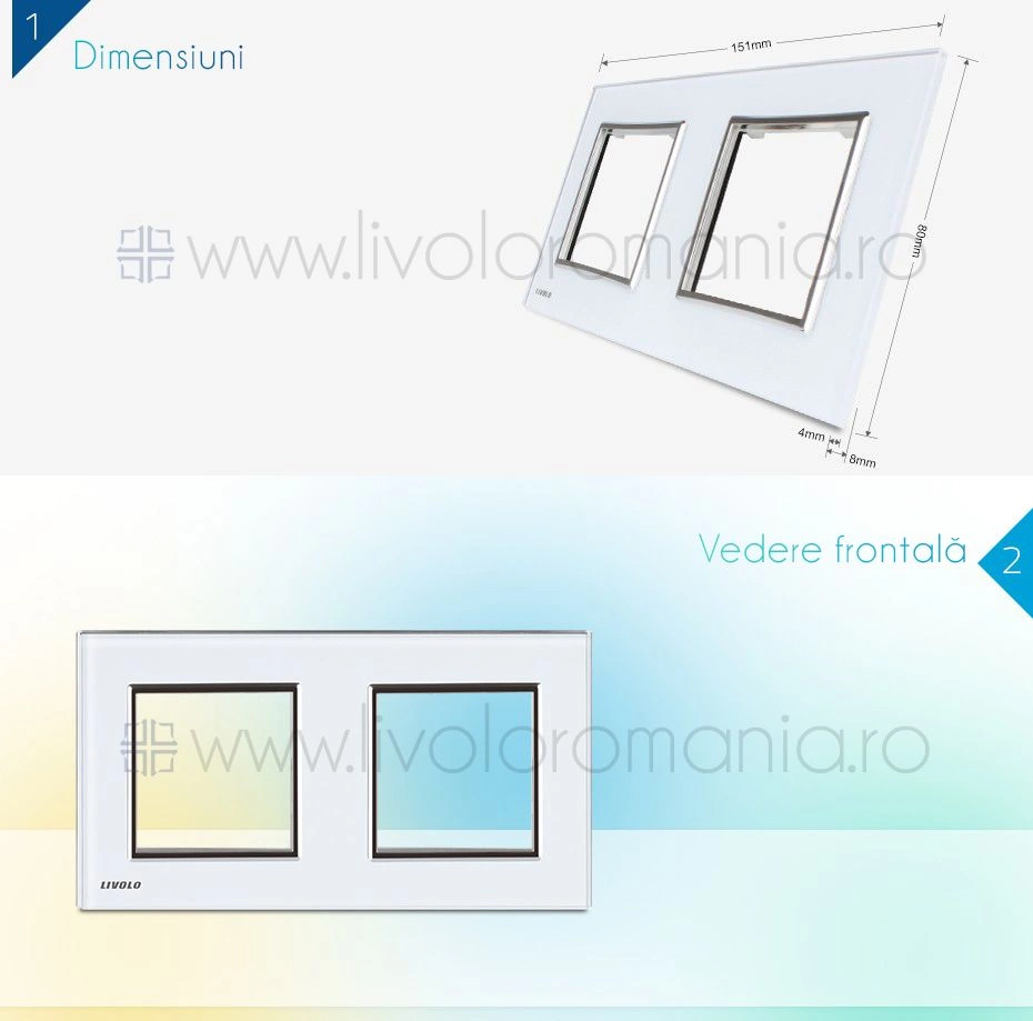 Ramă Priză Dublă, Verde, Livolo