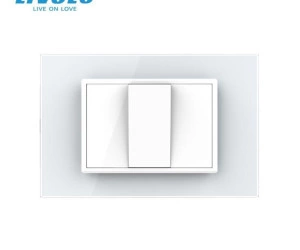 Intrerupator mecanic simplu 3M, cu revenire, cu rama sticla, Alb, Livolo