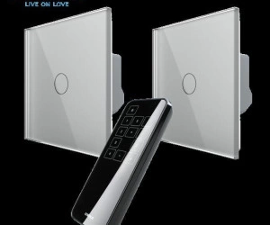 Intrerupatoare simple wireless RF + telecomanda RF 10 circuite, generatia noua, Gri, Livolo