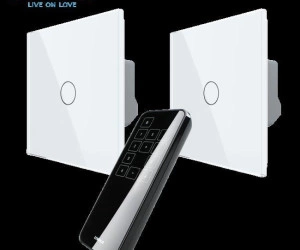 Intrerupatoare simple wireless RF + telecomanda RF 10 circuite, generatia noua, Alb, Livolo