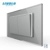 Intrerupator mecanic dublu cap scara, 4M, cu rama sticla, Gri, Livolo