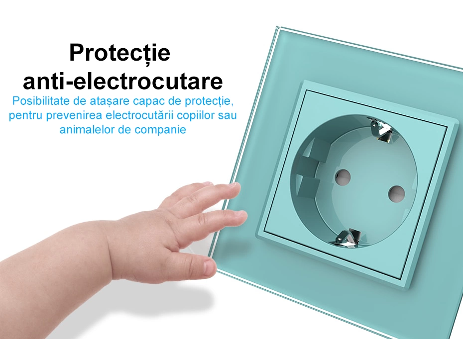 Priza Schuko cvadrupla, borne fara surub - quick connect, cu rama sticla, Auriu, Livolo