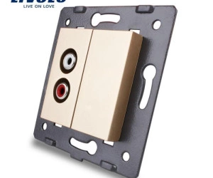 Modul Priză simplă audio, RCA, Auriu, Livolo