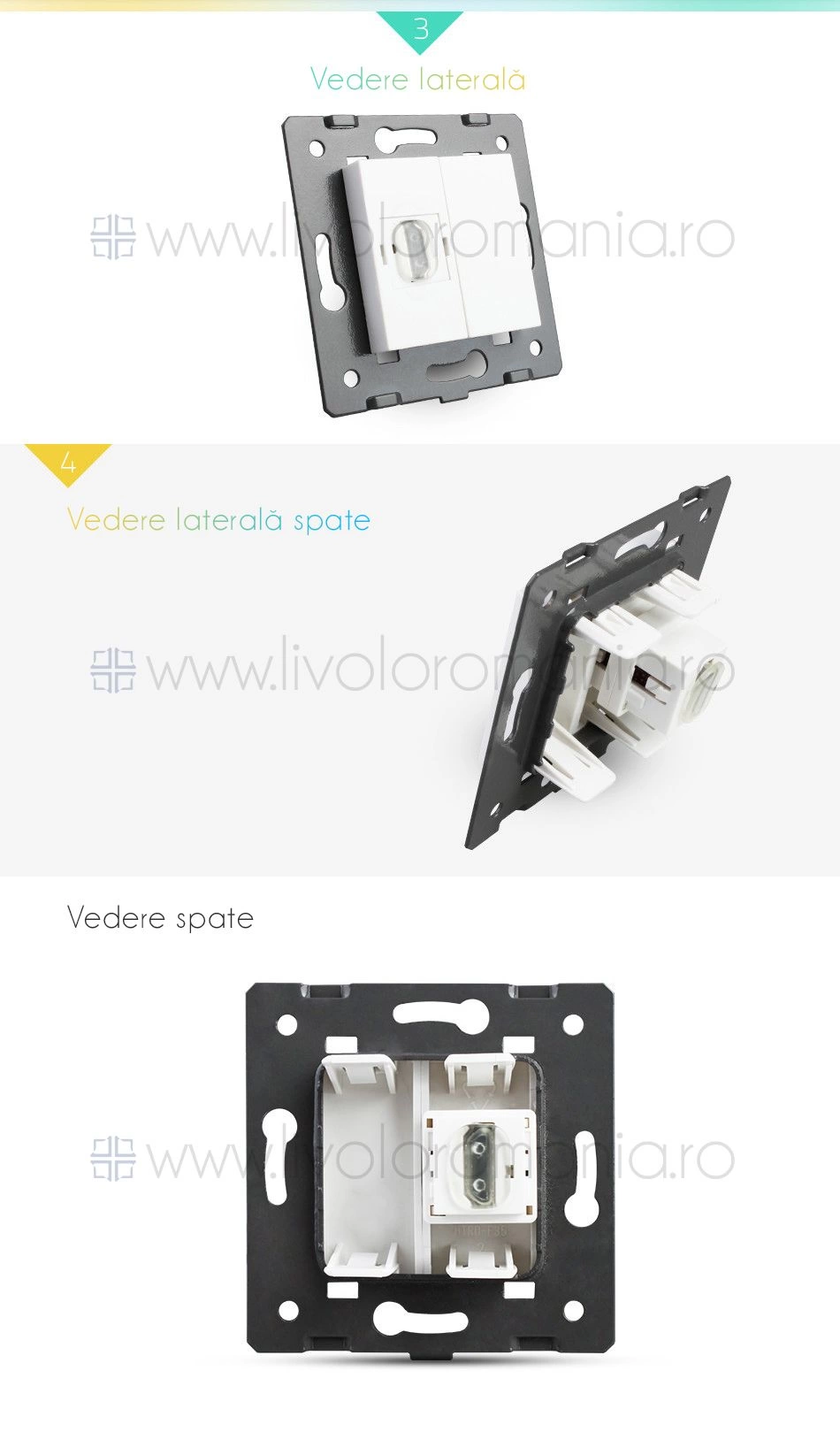 Modul Priză simplă HDMI, Auriu, Livolo