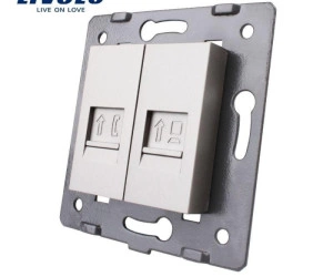 Modul Priză dublă reţea calculator + telefon, RJ45+RJ11, Gri, Livolo