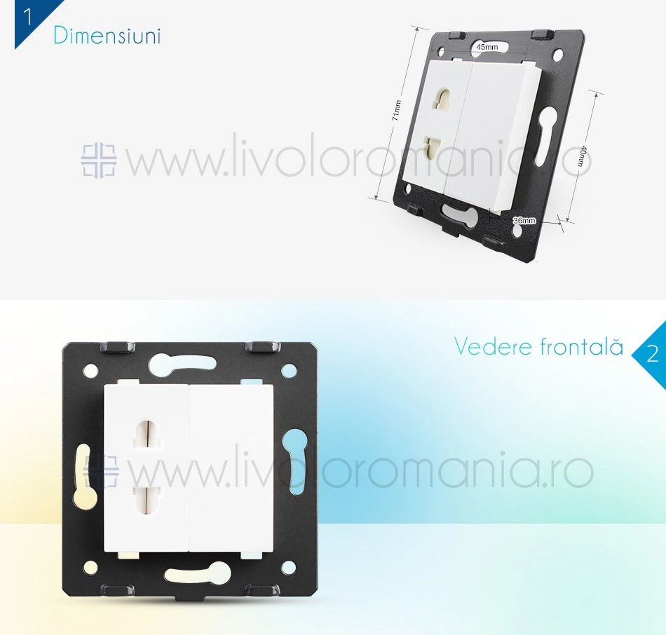 Modul Priză simplă , Auriu, Livolo