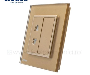 Priza simpla 10 A, Auriu, Livolo