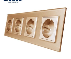 Priză Schuko Cvadruplă, Auriu, Livolo
