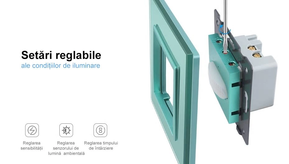 Modul intrerupator cu senzor de prezenta / miscare PIR, Negru, Livolo