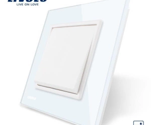 Întrerupător mecanic simplu, cap scară / cruce, Alb, Livolo