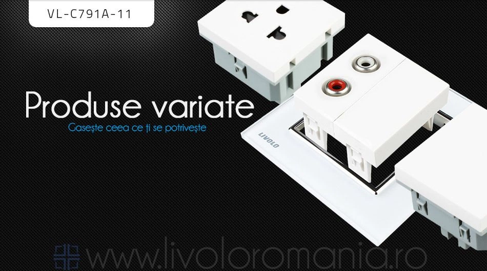 Priză simplă audio, RCA, Alb, Livolo