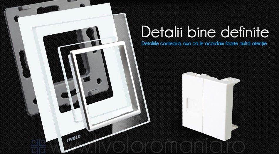 Priză simplă rețea calculator, RJ45, Auriu, Livolo