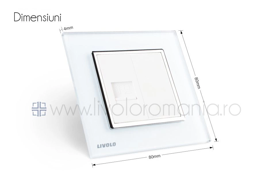 Priză simplă rețea calculator, RJ45, Auriu, Livolo