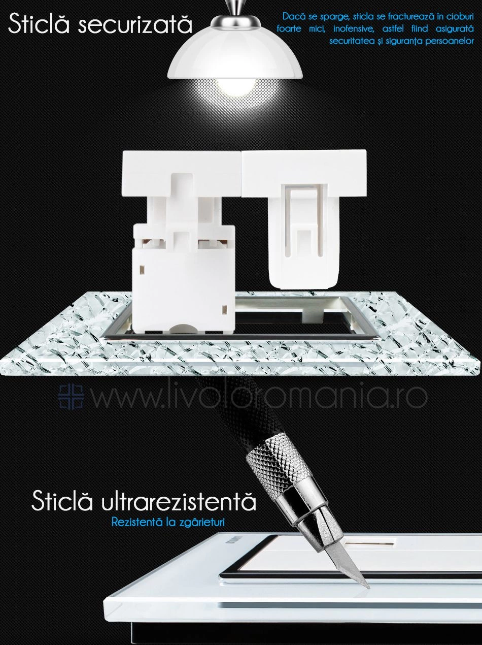 Priză simplă rețea calculator, RJ45, Gri, Livolo