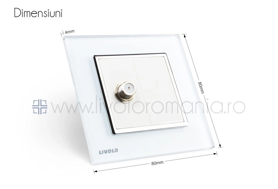 Priză simplă TV Satelit, Negru, Livolo