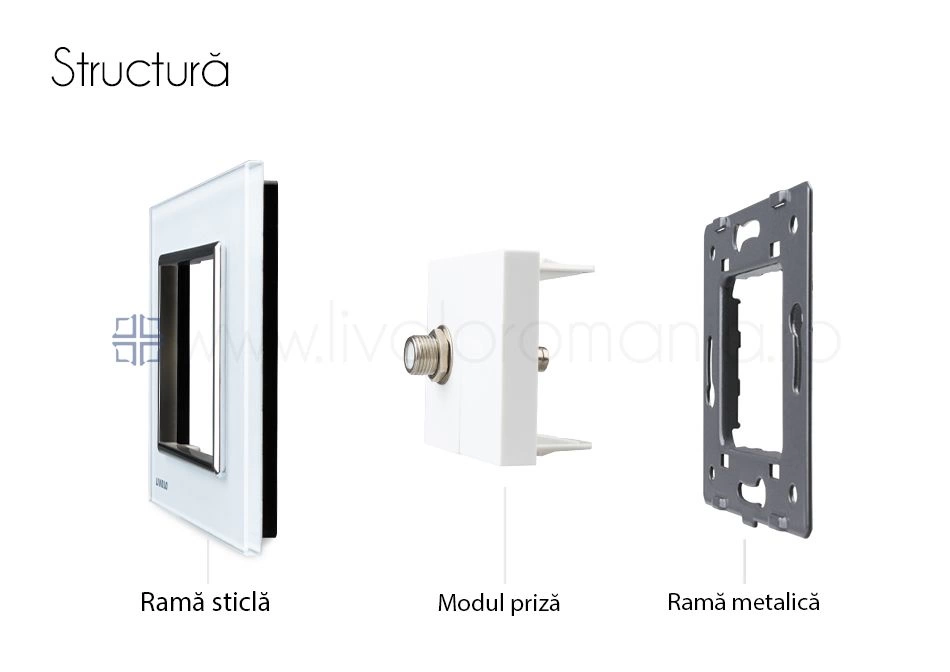 Priză simplă TV Satelit, Auriu, Livolo