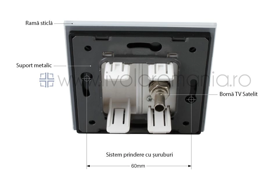 Priză simplă TV Satelit, Auriu, Livolo
