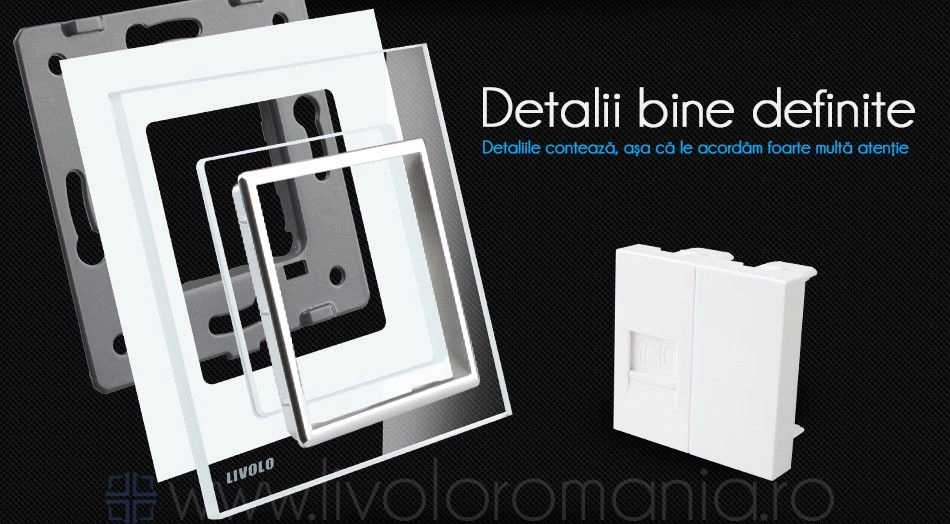 Priză simplă telefon, RJ11, Auriu, Livolo