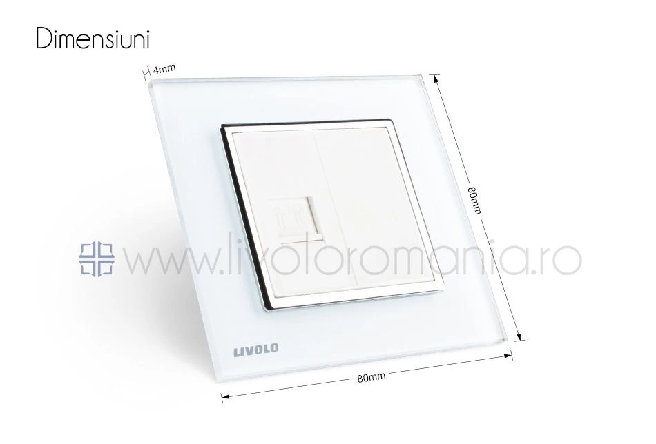 Priză simplă telefon, RJ11, Auriu, Livolo