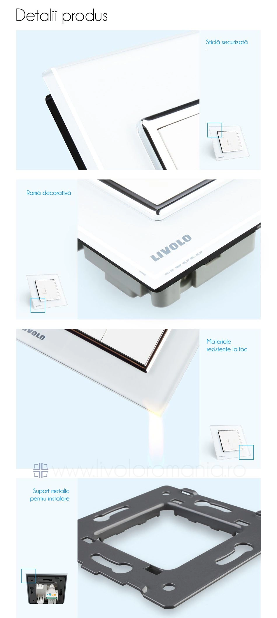 Priză simplă telefon, RJ11, Auriu, Livolo