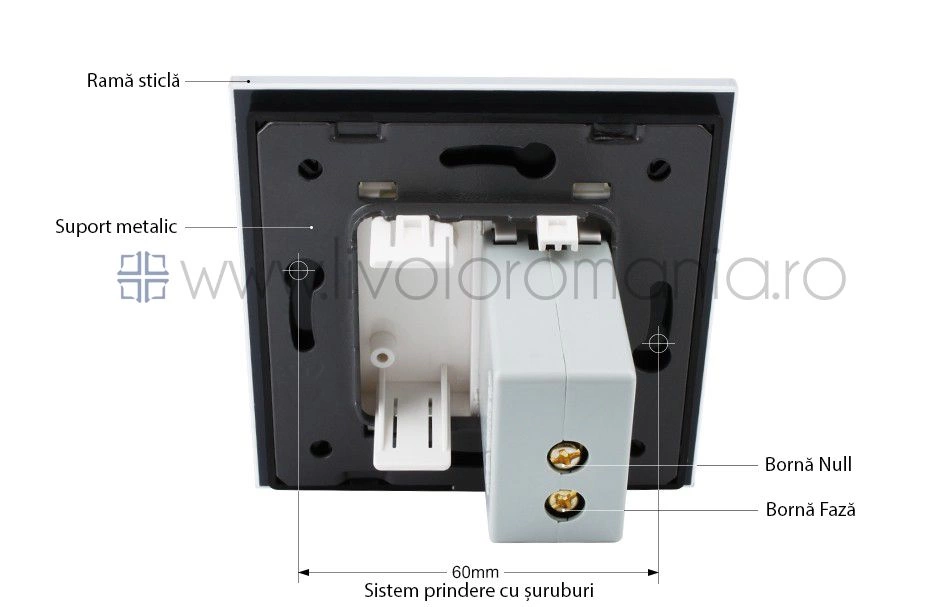 Priză simplă USB, Negru, Livolo