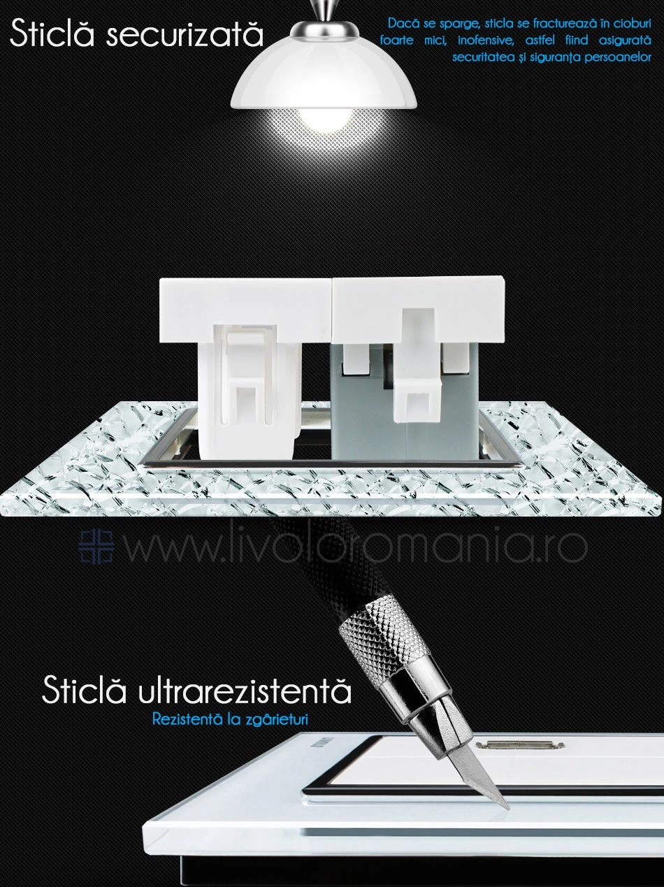 Priză simplă USB, Alb, Livolo