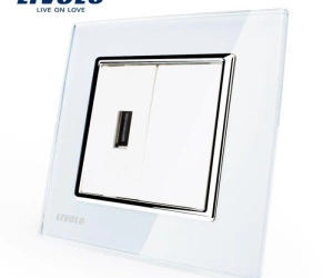 Priză simplă USB, Alb, Livolo