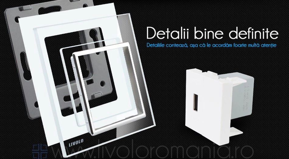 Priză simplă USB, Auriu, Livolo