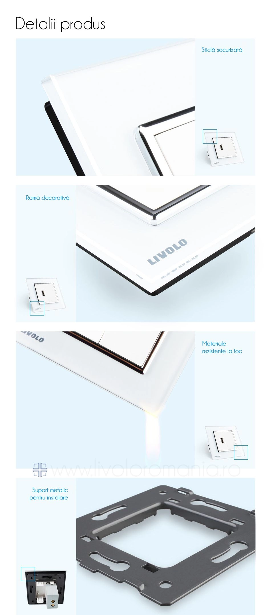 Priză simplă USB, Auriu, Livolo