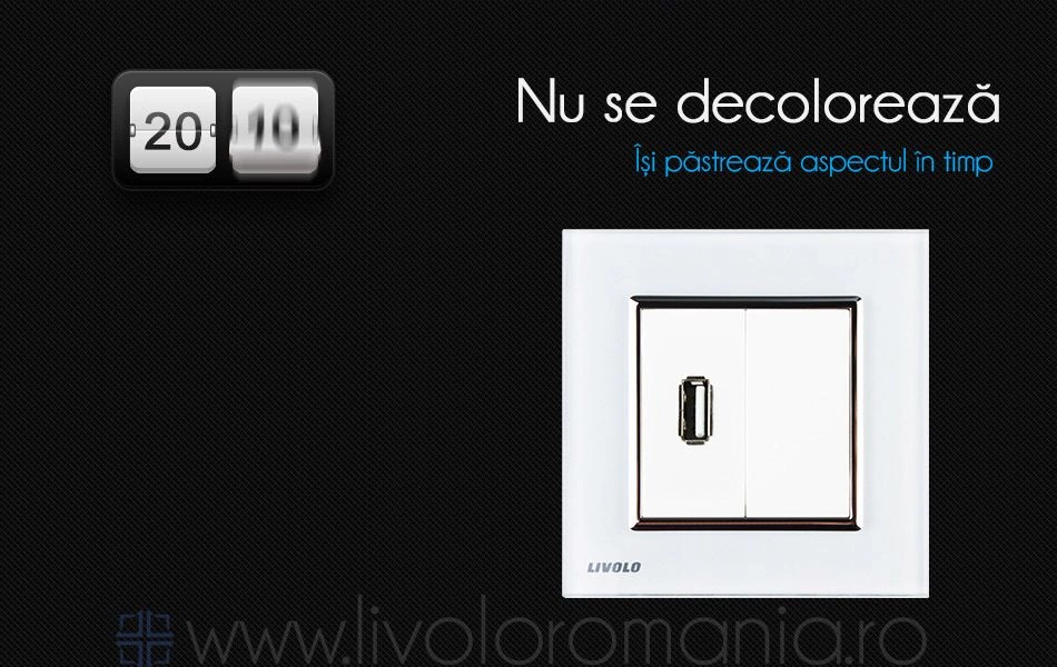 Priză simplă USB, Gri, Livolo