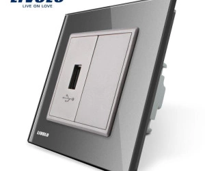 Priză simplă USB, Gri, Livolo