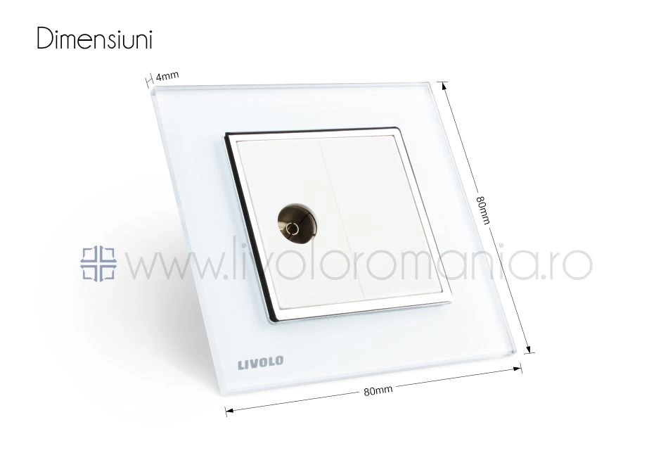 Priză simplă TV, Gri, Livolo