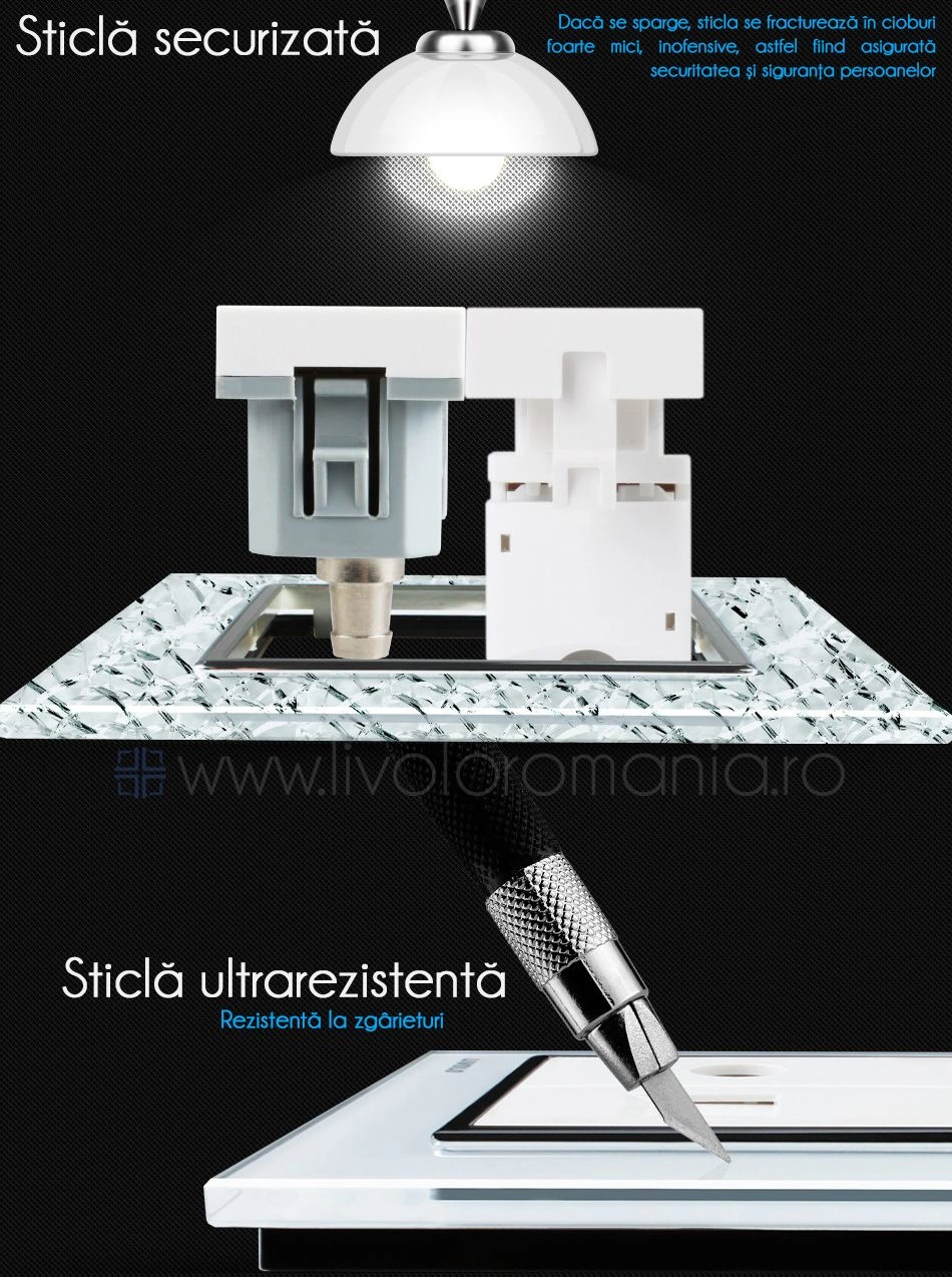 Priză dublă TV + rețea calculator, TV+RJ45, Auriu, Livolo