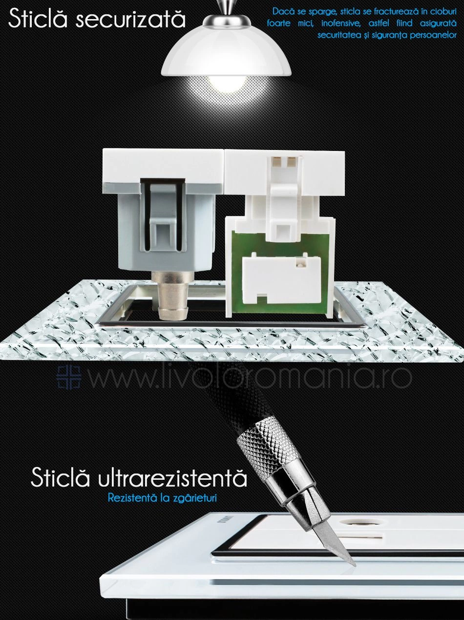 Priză dublă TV + telefon, TV+RJ11, Gri, Livolo