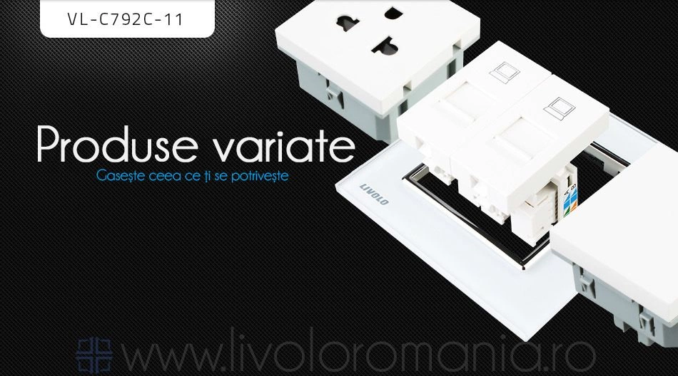 Priză dublă reţea calculator, 2xRJ45, Auriu, Livolo