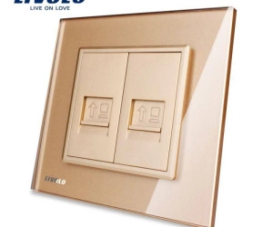 Priză dublă reţea calculator, 2xRJ45, Auriu, Livolo