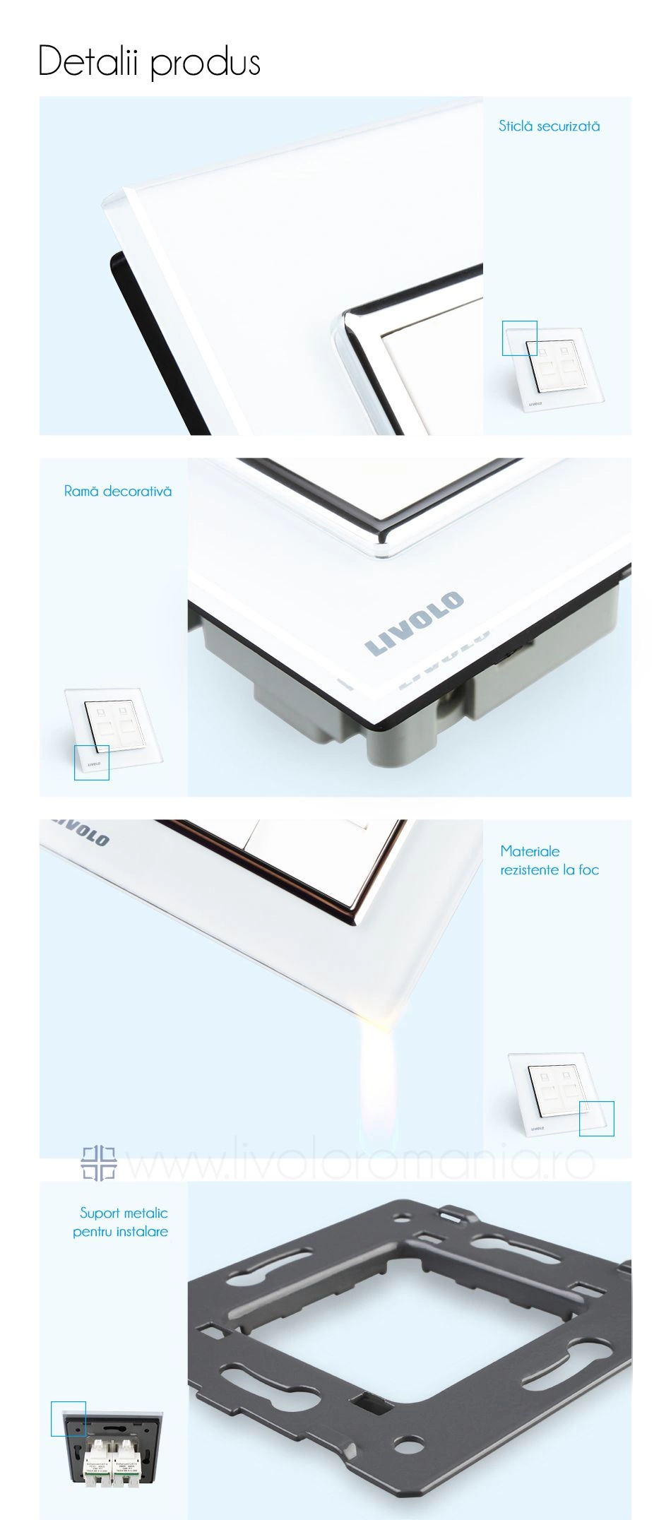 Priză dublă telefon, 2xRJ11, Gri, Livolo