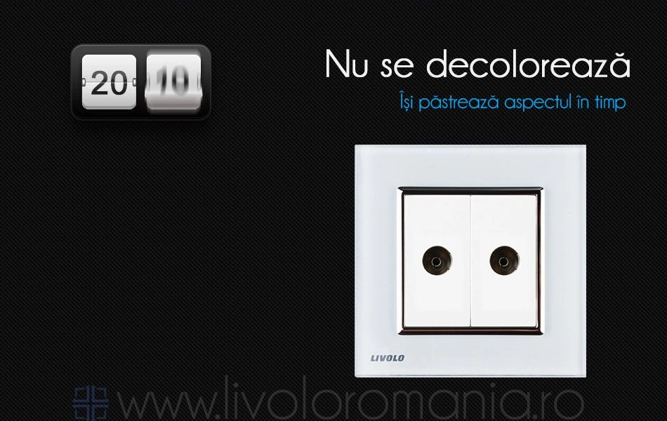 Priză dublă TV, 2xTV, Negru, Livolo