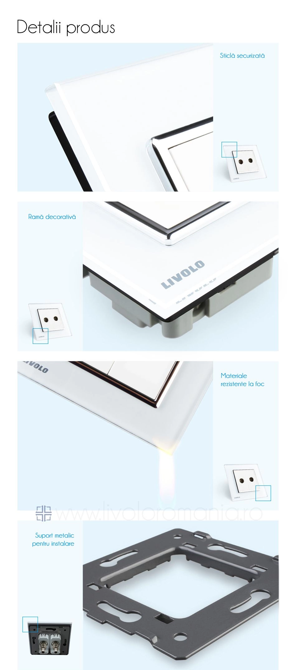 Priză dublă TV, 2xTV, Negru, Livolo