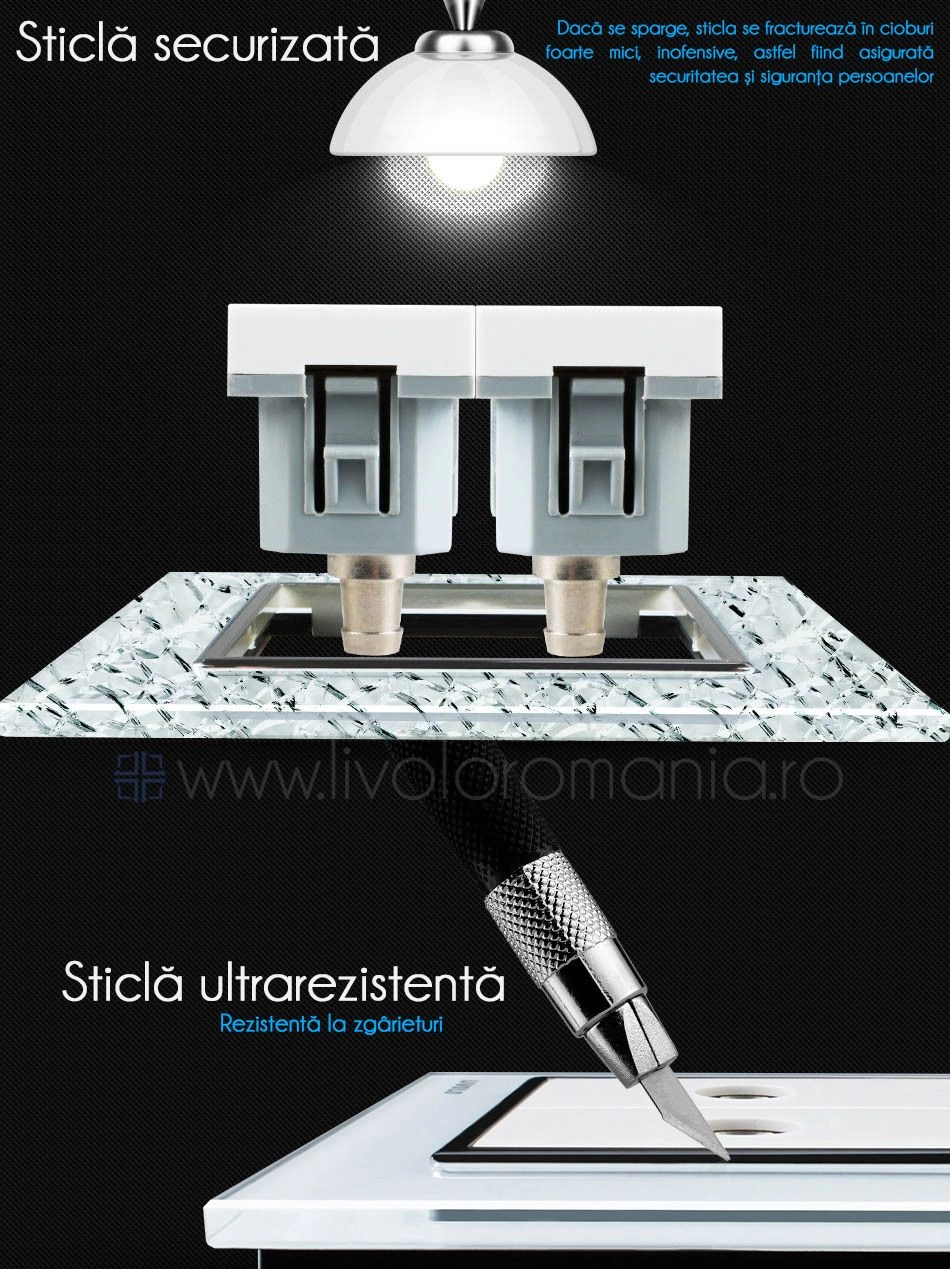 Priză dublă TV, 2xTV, Auriu, Livolo