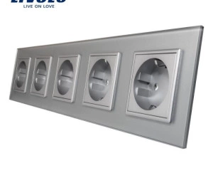 Priză Schuko Cvintuplă, Gri, Livolo