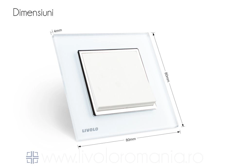 &Icirc;ntrerupător mecanic simplu, cap-scară, Gri, Livolo