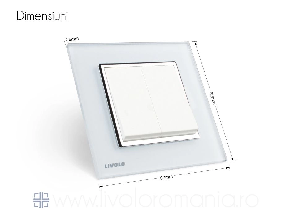 &Icirc;ntrerupător mecanic dublu, Alb, Livolo