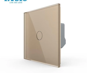 Întrerupător simplu tactil, cu panou sticla, Generatia Noua, Auriu, Livolo